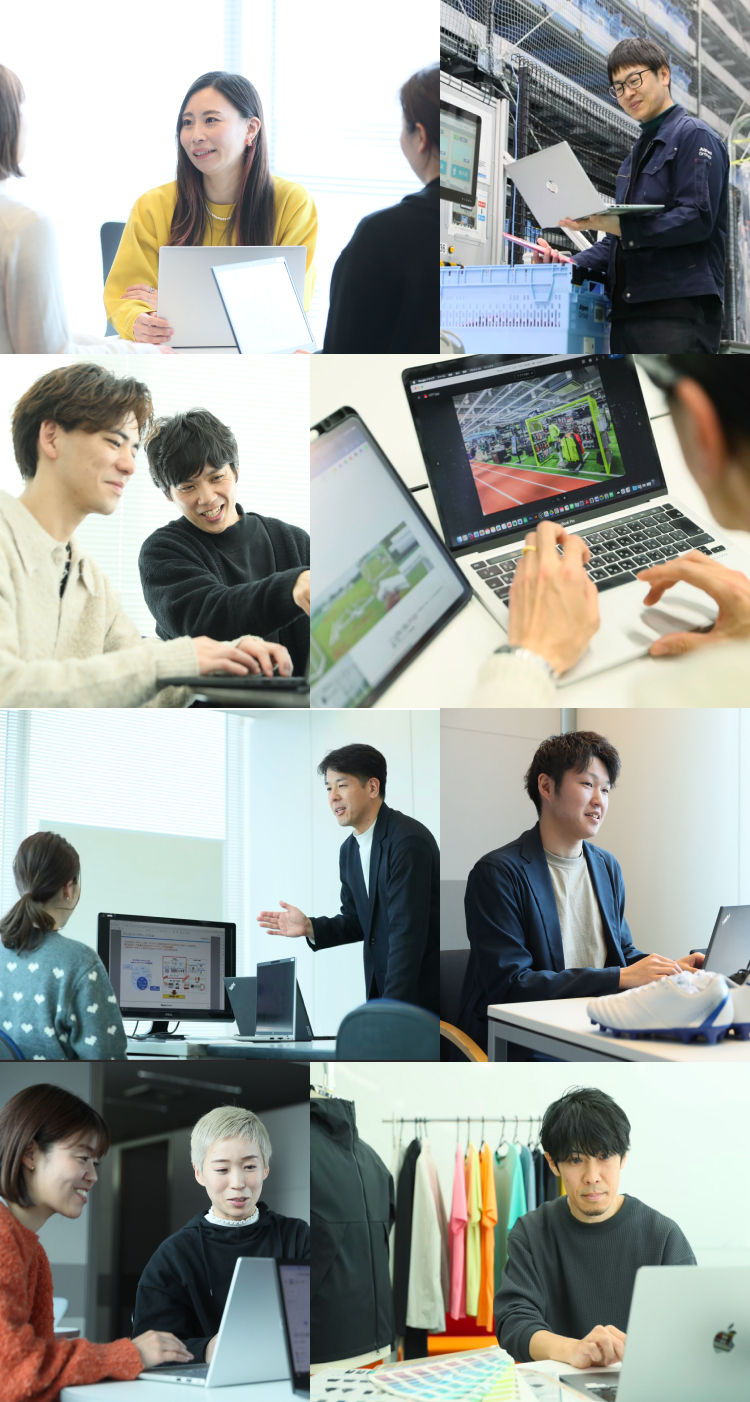 ひとりひとりの挑戦が スポーツ業界の未来を変える 「スポーツが好き」 当社にはそんな社員がたくさん在籍しています。あなたが活躍できるフィールドもきっとアルペンにあるはず。